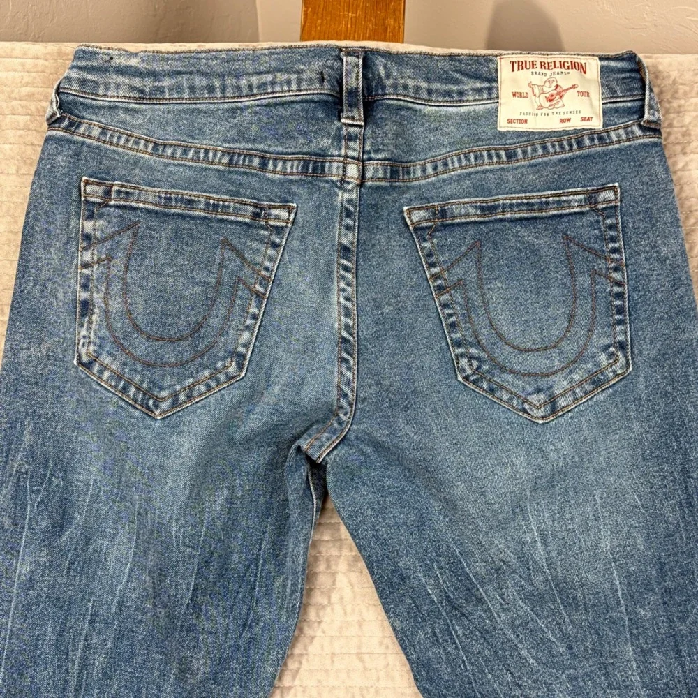 True Religion Ricky Relaxed Straight Jeans Medium Wash Blue‎ Mens 36 105251